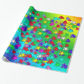 Mehrfarbige Puzzlestücke Geschenkpapier (Ungerollt)