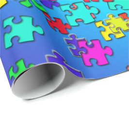 Mehrfarbige Puzzlestücke Geschenkpapier