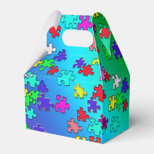 Mehrfarbige Puzzlestücke Geschenkschachtel