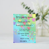 mehrfarbige Puzzleteile Einladung (Stehend Vorderseite)