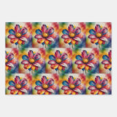 mehrfarbige Rainbow-Blume Geschenkpapier Set (Vorderseite 2)