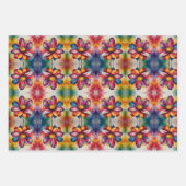 mehrfarbige Rainbow-Blume Geschenkpapier Set (Vorderseite)