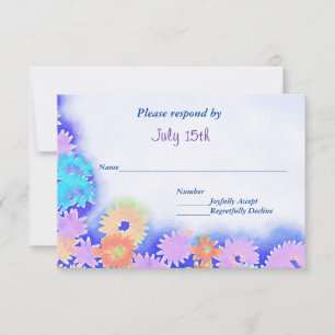 Mehrfarbige Rainbow-Boho-Blume UAWG RSVP Karte