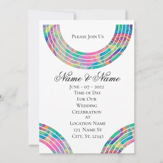 Mehrfarbige Rainbows Thunder_Cove Einladung (Vorderseite)