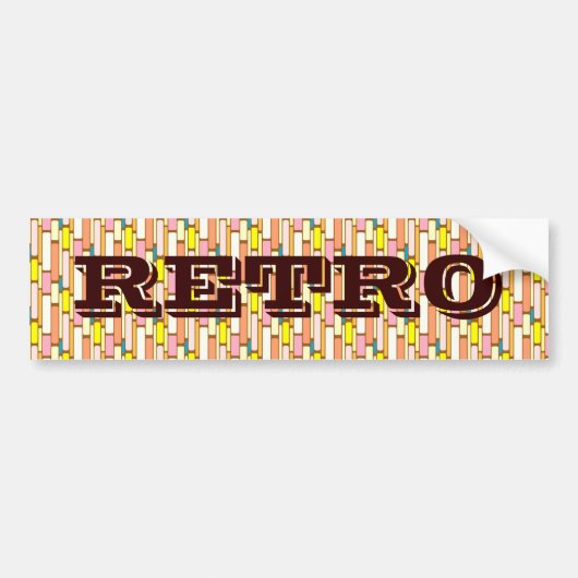 Mehrfarbige Retro-Kunst Autoaufkleber (Vorne)