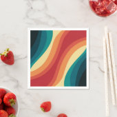 Mehrfarbige Retro-Wellendesign Serviette (Beispiel)