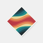 Mehrfarbige Retro-Wellendesign Serviette (Ecke)