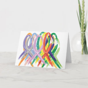 Mehrfarbige Ribbons für das Bewusstsein Karte