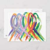 Mehrfarbige Ribbons für das Bewusstsein Postkarte (Vorne/Hinten)