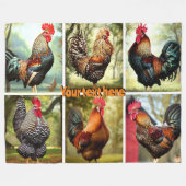 mehrfarbige Rooster Fleecedecke (Vorderseite (Horizontal))