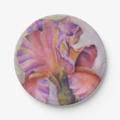 MEHRFARBIGE ROSA IRIS-PAPIERplatte Pappteller (Vorderseite)