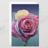 mehrfarbige Rose Briefpapier (Vorne/Hinten)