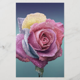mehrfarbige Rose Briefpapier