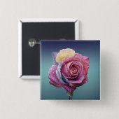 mehrfarbige Rose Button (Vorne & Hinten)
