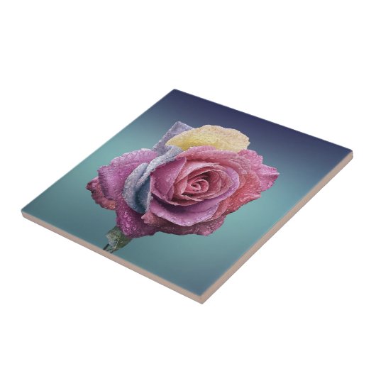 mehrfarbige Rose Fliese (Seite)