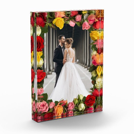 Mehrfarbige Rose Fotoblock (Links)