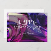 Mehrfarbige Rose - Happy Valentine Day Card Einladung (Vorne/Hinten)