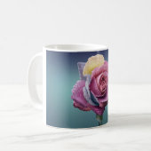 mehrfarbige Rose Kaffeetasse (Vorderseite Links)