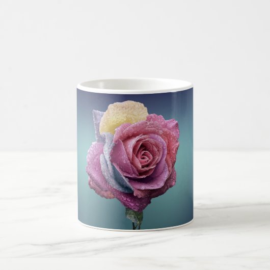 mehrfarbige Rose Kaffeetasse (Mittel)