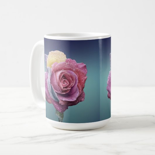 Mehrfarbige Rose Kaffeetasse (Vorderseite Links)