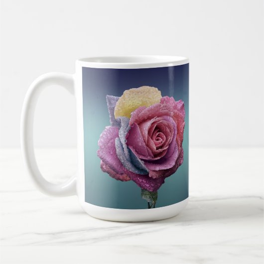 Mehrfarbige Rose Kaffeetasse (Links)