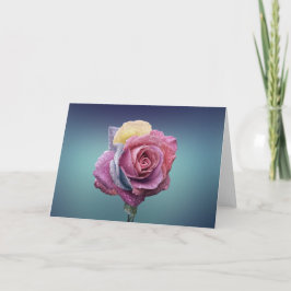 mehrfarbige Rose Karte
