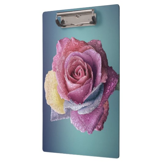 mehrfarbige Rose Klemmbrett (Links)