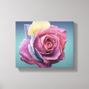 mehrfarbige Rose Leinwanddruck