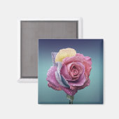 mehrfarbige Rose Magnet (Vorderseite/Rückseite)