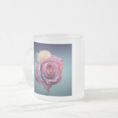 Mehrfarbige Rose Mattglastasse (Vorderseite Links)