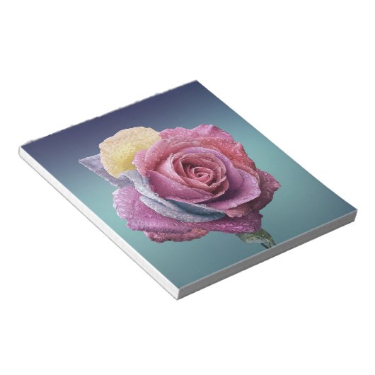 mehrfarbige Rose Notizblock (angewinkelt)