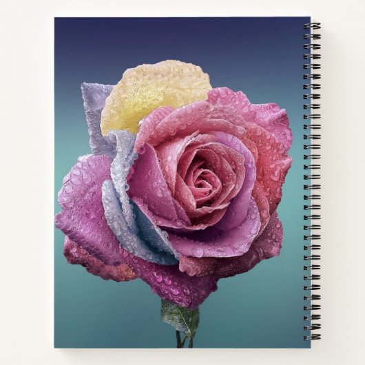 mehrfarbige Rose Notizblock (Rückseite)