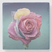 mehrfarbige Rose Steinuntersetzer (Vorderseite)