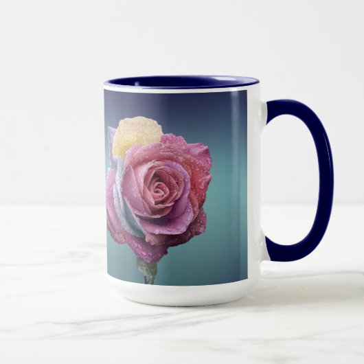 Mehrfarbige Rose Tasse (Rechts)