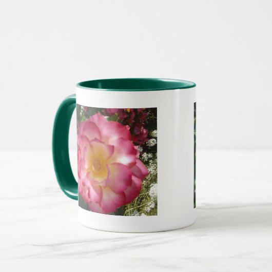 mehrfarbige Rose Tasse (Vorderseite Links)