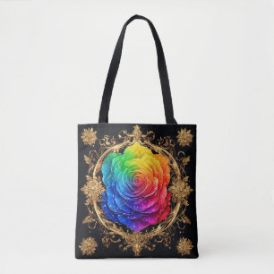 Mehrfarbige Rose Verzierte Goldene Blumeneleganz � Tasche