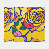 Mehrfarbige Rosen im Pop-Art-Stil Fleecedecke (Vorderseite (Horizontal))