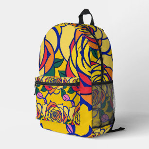Mehrfarbige Rosen in einem Pop-Art-Stil Bedruckter Rucksack