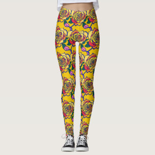 Mehrfarbige Rosen in einem Pop-Art-Stil Leggings