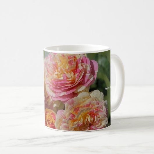 Mehrfarbige Rosen Kaffeetasse (VorderseiteRechts)