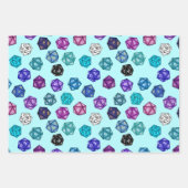 Mehrfarbige RPG D20-Würfel Geschenkpapier Set (Vorderseite 3)