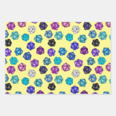 Mehrfarbige RPG D20-Würfel Geschenkpapier Set (Vorderseite 2)