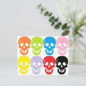 mehrfarbige Schädel Postkarte (Stehend Vorderseite)