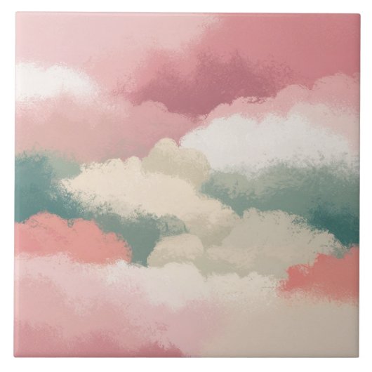 Mehrfarbige Schattenwolke groß Fliese (Vorderseite)