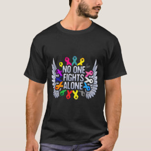 Mehrfarbige Schleife Für Krebsbewusstsein Grafik K T-Shirt