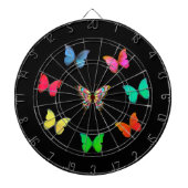Mehrfarbige Schmetterlinge auf schwarz Dartscheibe (vorne)