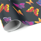 Mehrfarbige Schmetterlinge Geschenkpapier (Rolleneckpunkt)