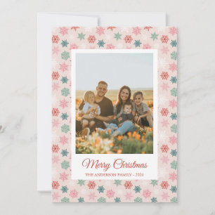 Mehrfarbige Schneeflockenmuster – Winter Weihnacht Feiertagskarte