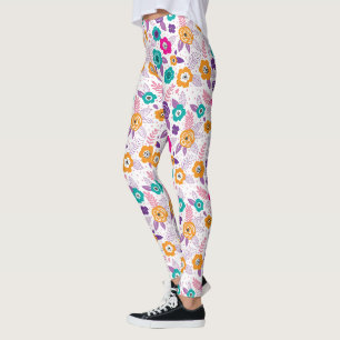 Mehrfarbige schöne elegante Blumenmuster Leggings