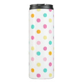 Mehrfarbige Scribble-Punkte mit Monogramm Thermosbecher (Rückseite)